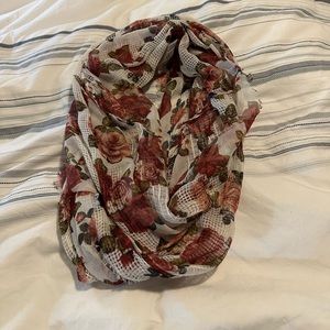 Multi Floral Gauze Infinity scarf